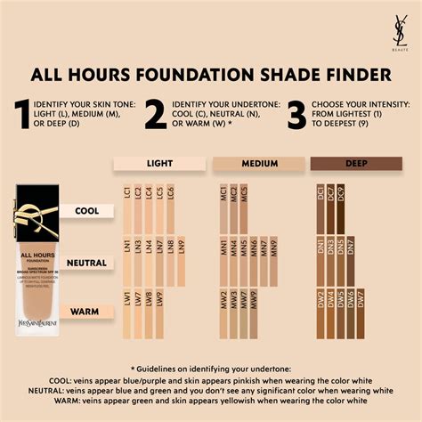 ysl t foundation shades|ysl foundation shade guide.